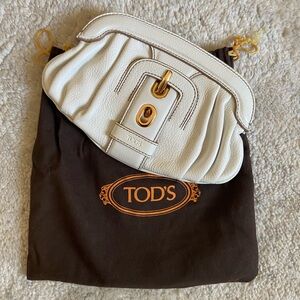 Vintage Tod’s Off-White Leather Clutch